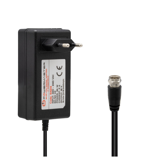 POWERMASTER 18 VOLT- 2 AMPER F KONNEKTÖRLÜ UYDU SANTRAL ADAPTÖRÜ