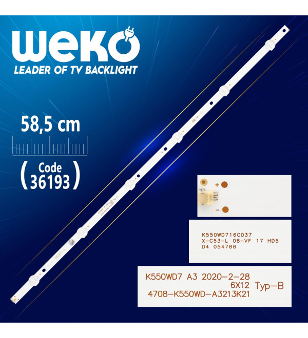 K550WD7 A3 6X12 TYP-B 4708-K550WD-A3213K21 6 LEDLİ 58.5 CM