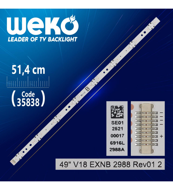 DEXTER 49 V18 EXNB 2988 REV01 2 -B- 51.4 CM 8 LEDLİ - (WK-1300)
