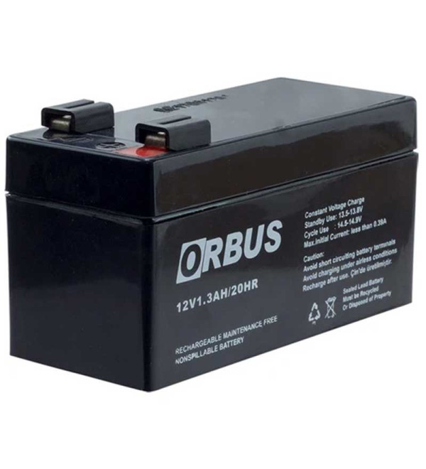 ORBUS ORB12-1.3 12 VOLT - 1.3 AMPER AKÜ (96 X 42 X 52 MM)