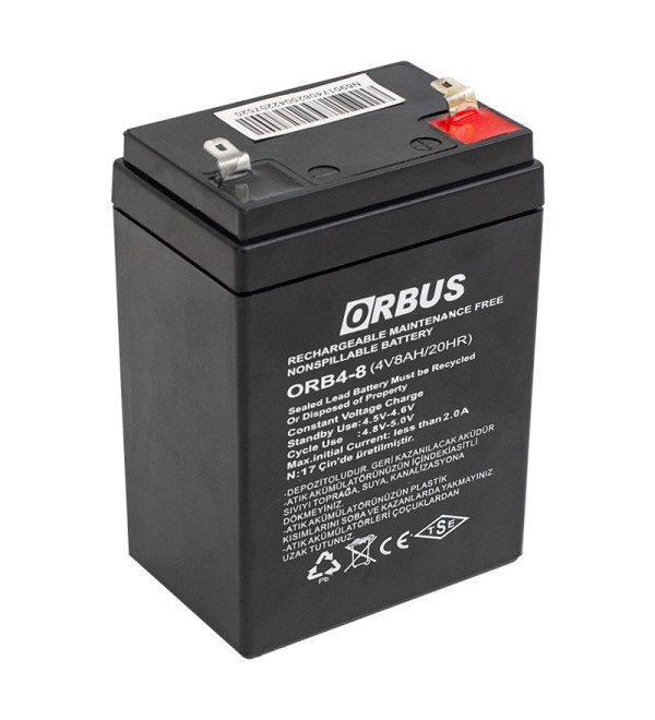 DEXTER ORBUS ORB4-8 4 VOLT - 8 AMPER AKÜ (68 X 45 X 95 MM)