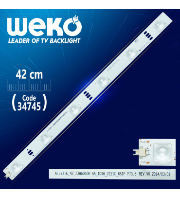 DEXTER ARCELİK_42_ZJB60600-AA_10X6_2121C_6S1P P73.5 REV.V0 - 42 CM 6 LEDLİ - (WK-46)