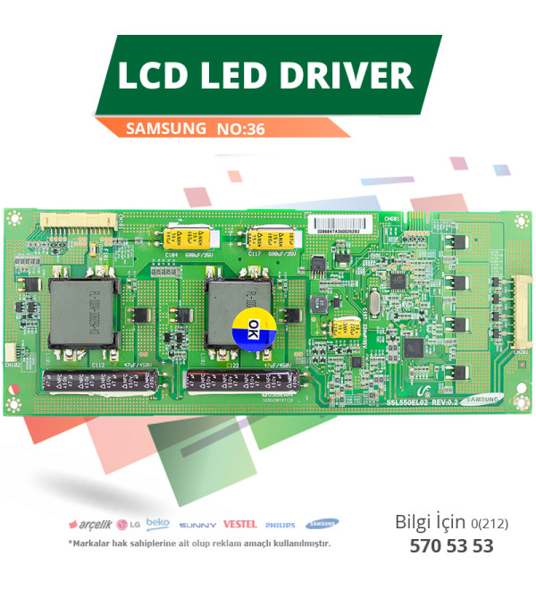 DEXTER LCD LED DRIVER SAMSUNG (SSL550EL02 REV:0.2) (LTA550HJ05) (NO:36)