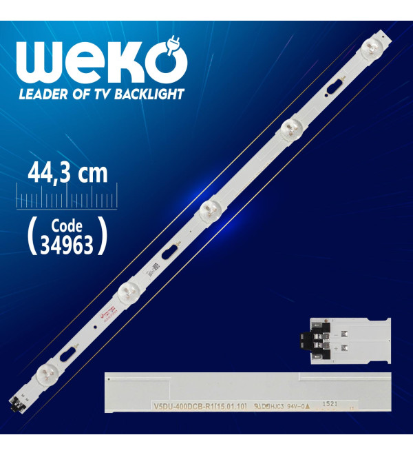 S_5U75_40_FL_R05_REV1.2 - LM41-00117B - LM41-00120R RİGHT V5DU-400DCB-R1 - 44.3 CM 5 LEDLİ - (WK-781)