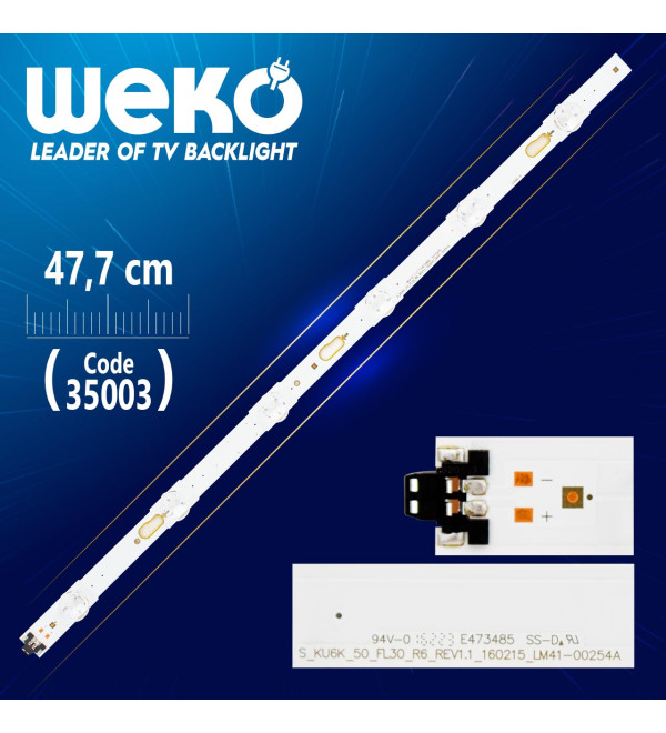 V6DU-500DCB-R2 - S_KU6K_50_FL30_R6_REV1.1_160215_LM41-00254A  6 LEDLİ 47,7 CM (RİGHT) (WK-792)