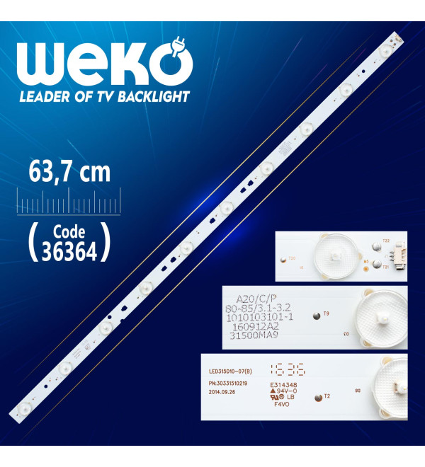 LED315D10-07 (B)  PN:30331510219  10 LEDLİ  63.7CM