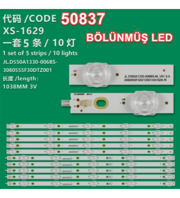 WKSET-5837 36593X5 JL.D550A1330-006BS-M_V01 5.0 3080555F30DTZ001 5 ADET LED BAR