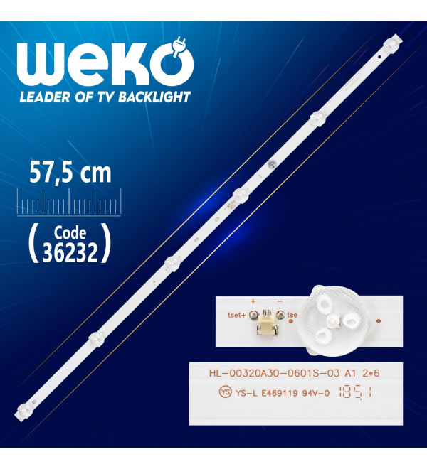 HL-00320A30-0601S-03 A1 2*6 - 6 LEDLİ 57.5 CM 6V