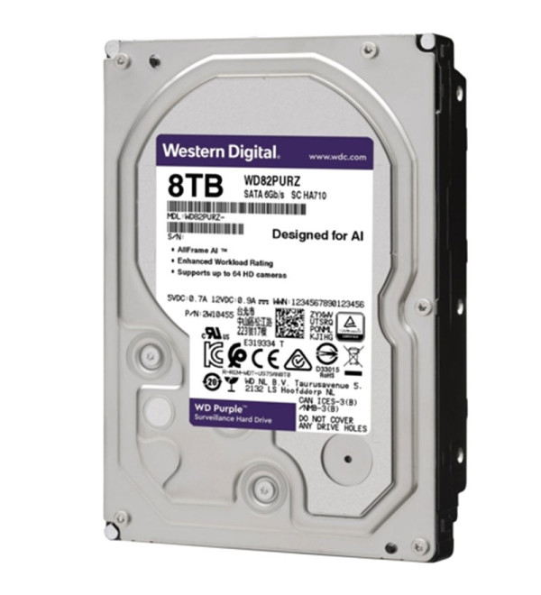 WESTERN DIGITAL PURPLE WD82PURZ 8 TB SATA 6GB/S 7/24 GÜVENLİK HARDDİSK