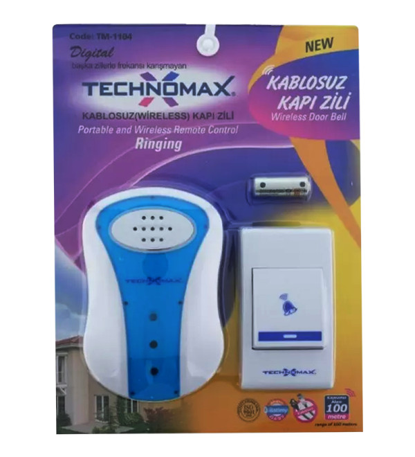 TECHNOMAX TM-1101 METALİK * TM-1104/1100/1102/1103  ÇOK FREKANSLI KABLOSUZ ZİL