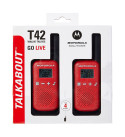 MOTOROLA TLKR-T42 KIRMIZI PMR EL TELSİZİ 2Lİ PAKET (4 KM)(3 ADET İNCE PİL)