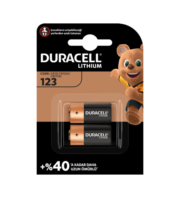 DEXTER DURACELL CR123A 3 VOLT LİTYUM PİL (2Lİ PAKET FİYATI)