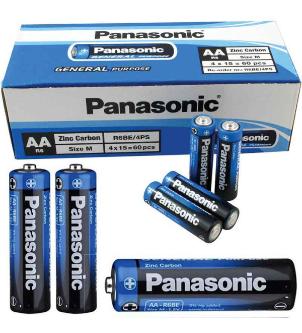 PANASONIC MANGANEZ AA 60LI KALEM PİL 60LI (PAKET FİYATI)(R6BE/4PS)