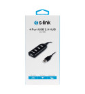 S-LINK SL-490 4 PORT USB 2.0 SİYAH USB HUB
