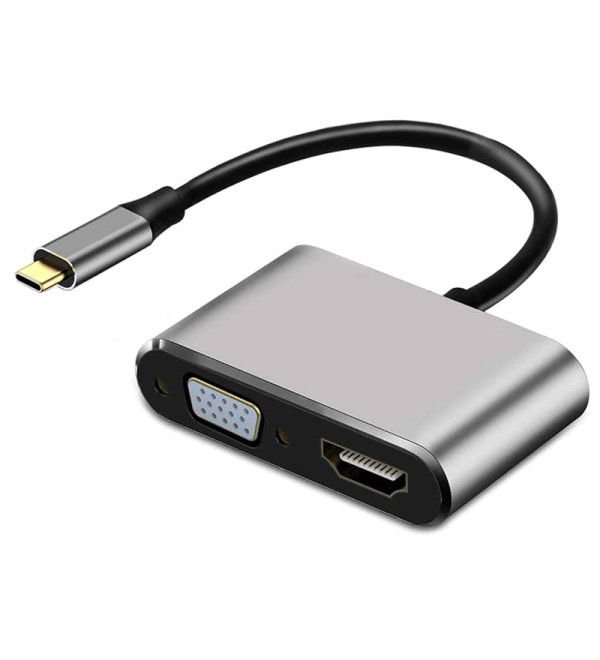 POWERMASTER PM-4026 USB TYPE-C TO HDMI-VGA-USB-TYPE C 4IN1 ADAPTÖR