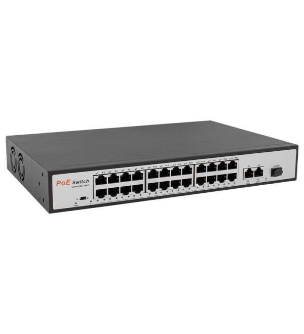 DEXTER URANIUM POE-2421SFP 2X GIGABIT UPLINK 1X SFP 24 PORT 10/100 MBPS 300 WATT POE SWITCH