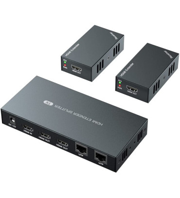 DEXTER POWERMASTER PM-16071 HDMI 1X2 SPLITTER + HDMI 50 METRE EXTENDER SET