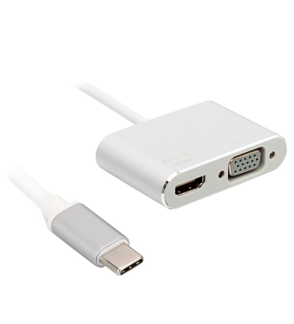 POWERMASTER PM-18227 USB TYPE-C TO HDMI-VGA ADAPTÖR 2 IN 1 APARAT