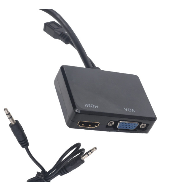 POWERMASTER PM-19260 HDMI TO VGA + HDMI SPLITTER ÇEVİRİCİ ADAPTÖR