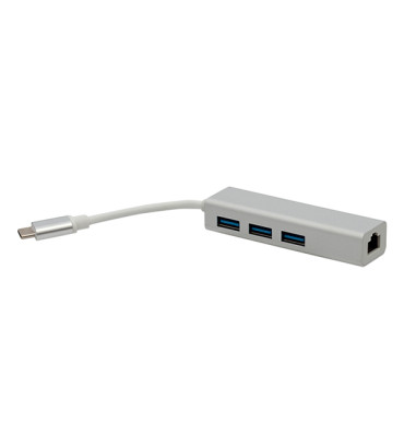 DEXTER POWERMASTER PM-18229 USB TYPE-C 3.0 3 PORT HUB + GIGABIT ETHERNET ADAPTÖR