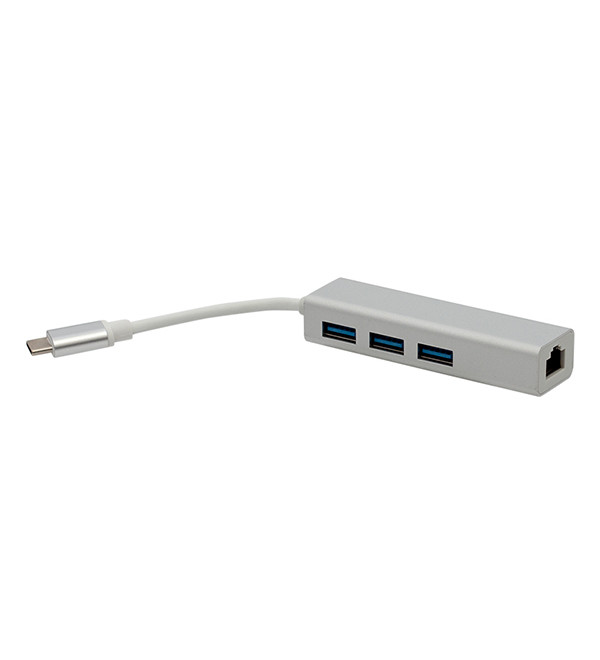 DEXTER POWERMASTER PM-18229 USB TYPE-C 3.0 3 PORT HUB + GIGABIT ETHERNET ADAPTÖR