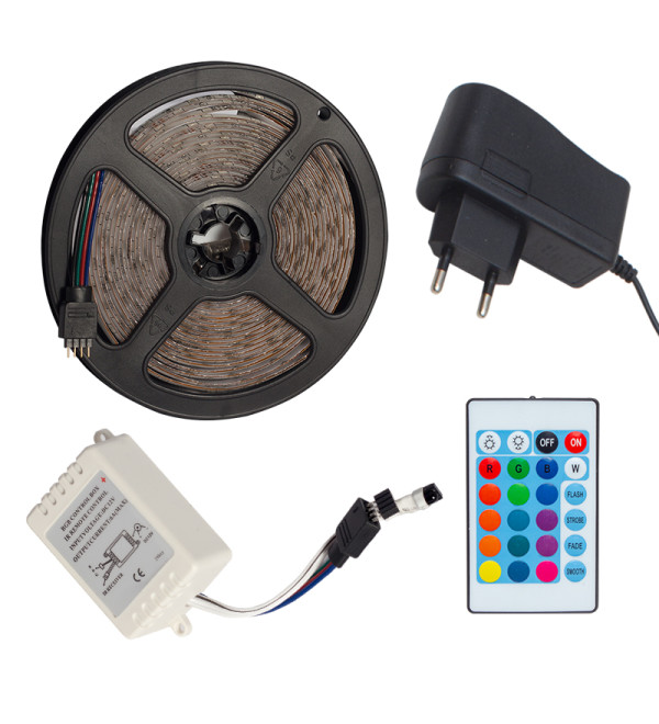 DEXTER POWERMASTER OM-7 SİLİKONLU 5 METRE RGB ŞERİT LED ANİMASYON DEVRELİ + ADAPTÖR SET