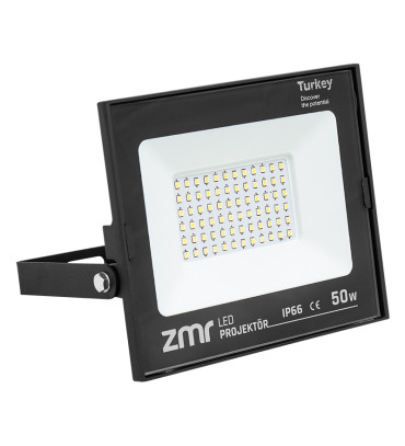 DEXTER ZMR 50 WATT - 220 VOLT 6500K IP66 150* IŞIK AÇISI SİYAH SLİM KASA LED PROJEKTÖR