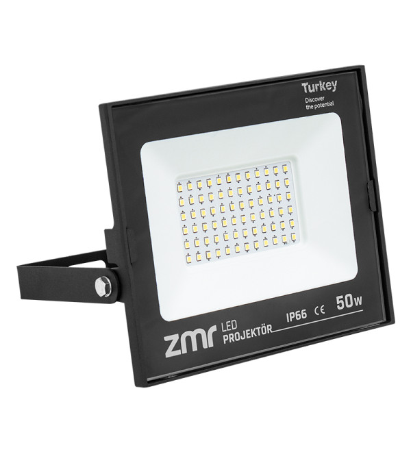 DEXTER ZMR 50 WATT - 220 VOLT 6500K IP66 150* IŞIK AÇISI SİYAH SLİM KASA LED PROJEKTÖR