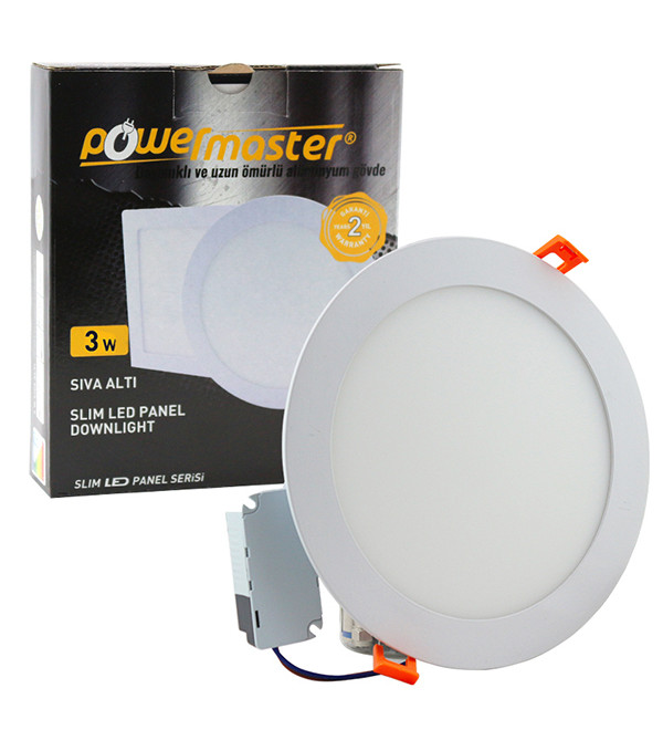 POWERMASTER 6 WATT 3000K 106 MM SIVA ALTI GÜNIŞIĞI YUVARLAK SLIM LED-ECO SPOT PANEL