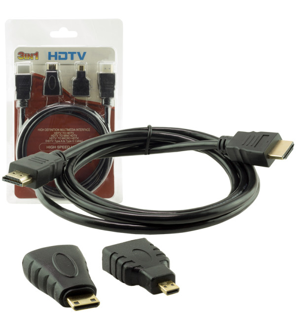 POWERMASTER 1.5 METRE 3LÜ SET HDMI KABLO (MICRO HDMI HDMI*MİNİ HDMI HDMI)