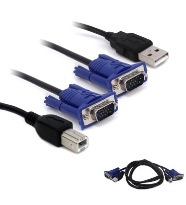 DEXTER POWERMASTER 1.5 METRE VGA ERKEK / ERKEK + USB + PRINTER KVM SWITCH KABLO