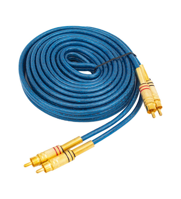 POWERMASTER 2 RCA + 2 RCA 4.5 METRE MAVİ OTO ANFİ ARA KABLO