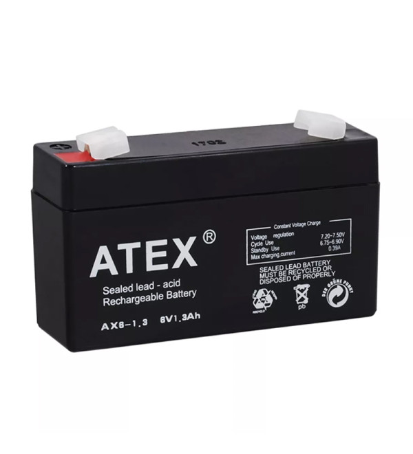 DEXTER ATEX AX6-1.3 6 VOLT - 1.3 AMPER AKÜ (98 X 25 X 52 MM)