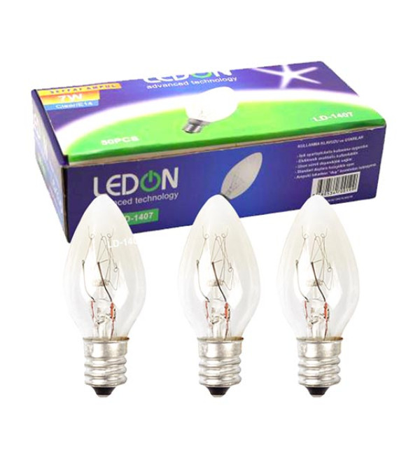 DXT LEDON LD 1407 7 WATT TEK E14 DUY ŞEFFAF PARFÜM AMPUL (50LİK KUTU)