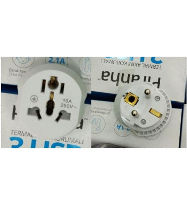 DXT AMERİKAN İNGİLİZ FİŞ ADAPTÖR ÇEVİRİCİ 16A 250V NK 605K