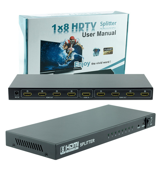 DXT POWERMASTER PM 14218 1.4V 1080P 8 PORT HDMI SPLITTER DAĞITICI