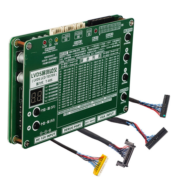 DXT LVDS LCD TESTER T 60S LCD LED TV PANEL TEST CİHAZI + 8 PARÇA KABLO ADAPTÖRSÜZ