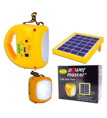 DXT POWERMASTER PM 33399 TEK PANELLİ ŞARJLI SOLAR IŞILDAK AYDINLATMA SETİ