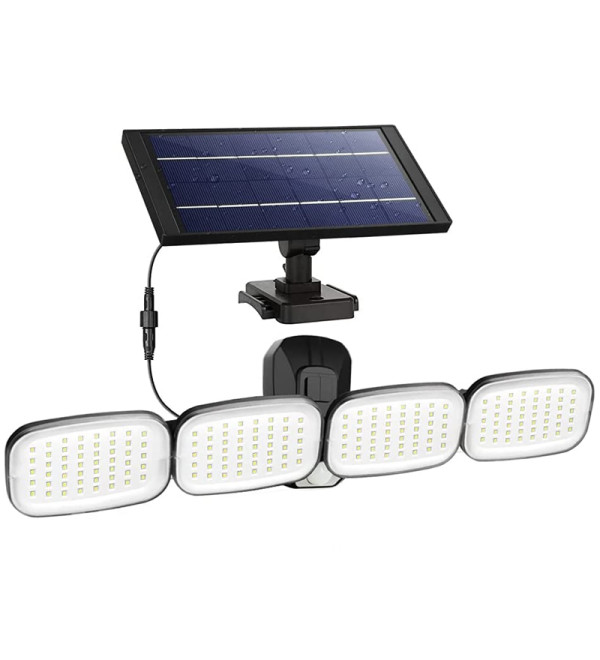 DXT POWERMASTER PM 8048 6 VOLT   3 WATT SOLAR PANELLİ 4 BAŞLI HAREKET SENSÖRLÜ 200 SMD LEDLİ LAMBA