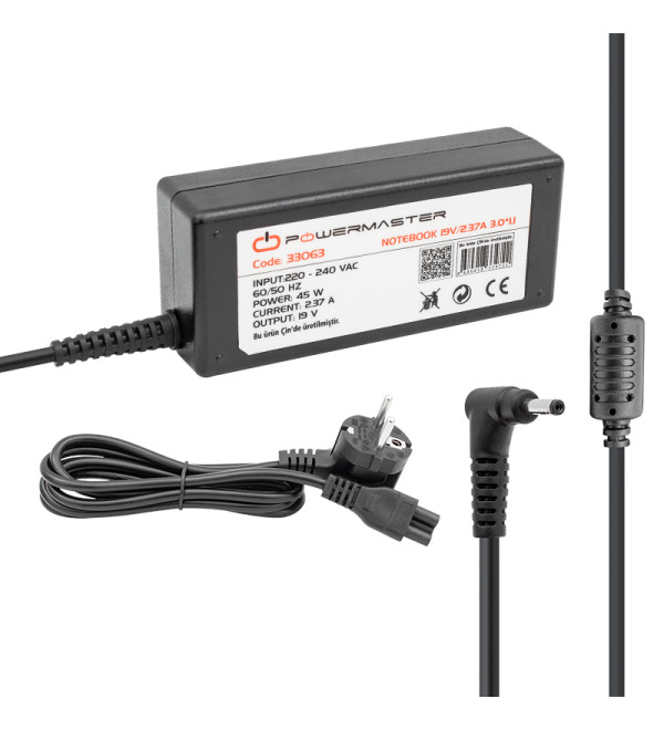 DXT POWERMASTER 19 VOLT   2.37 AMPER 3.0 1.1 UÇLU ASUS NOTEBOOK ADAPTÖR