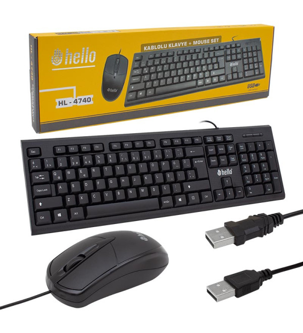 DXT HELLO HL 4740 KABLOLU KLAVYE+MOUSE SET