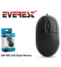 EVEREST SM-385 KABLOLU USB SİYAH 1200DPI OPTİK MOUSE