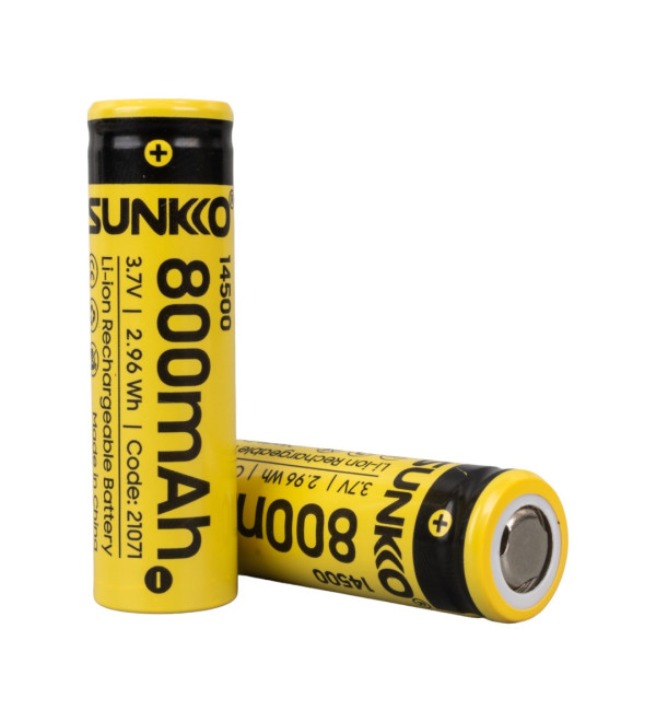 DXT SUNKKO 3.7 VOLT 800 MAH 14500 ŞARJ EDİLEBİLİR PİL (2Lİ PAKET)