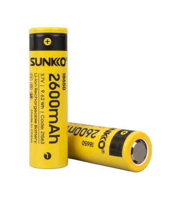 DXT SUNKKO 3.7 VOLT 2600 MAH 18650 ŞARJ EDİLEBİLİR PİL (2Lİ PAKET)