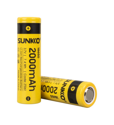 DXT SUNKKO 3.7 VOLT 2000 MAH 18650 ŞARJ EDİLEBİLİR PİL (2Lİ PAKET)