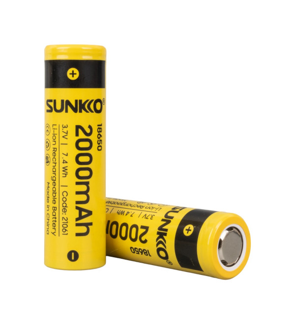 DXT SUNKKO 3.7 VOLT 2000 MAH 18650 ŞARJ EDİLEBİLİR PİL (2Lİ PAKET)