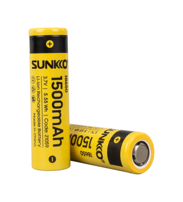 DXT SUNKKO 3.7 VOLT 1500 MAH 18650 ŞARJ EDİLEBİLİR PİL (2Lİ PAKET)