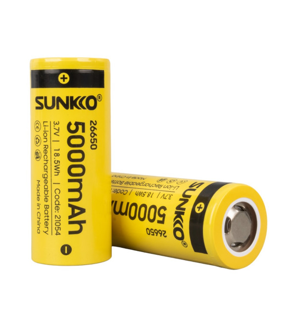 DXT SUNKKO 3.7 VOLT 5000 MAH 26650 ŞARJ EDİLEBİLİR PİL (2Lİ PAKET)