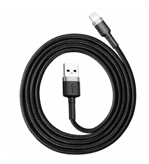 BASEUS CAFULE SIYAH 2.4 A LIGHTNING TO USB 1 METRE ŞARJ KABLOSU CALKLF-BG1