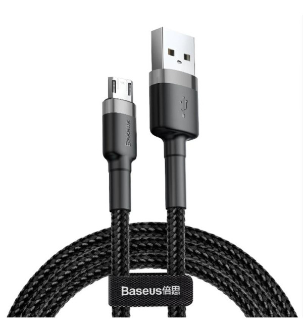 BASEUS CAFULE SIYAH 2.4A MICRO USB 1 METRE ŞARJ KABLOSU CAMKLF-BG1